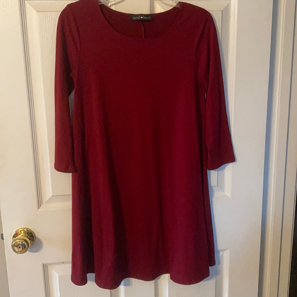 Burgundy Red Dress.